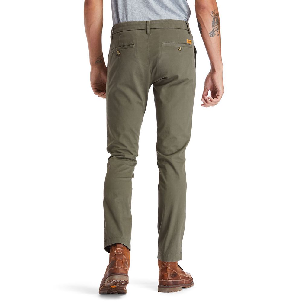 Timberland Παντελονια Ανδρικα Ελιά - Sargent Lake Slim Stretch Chino - Greece 5043296-CU